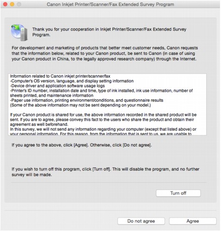 figure: Inkjet Printer/Scanner/Fax Extended Survey Program screen