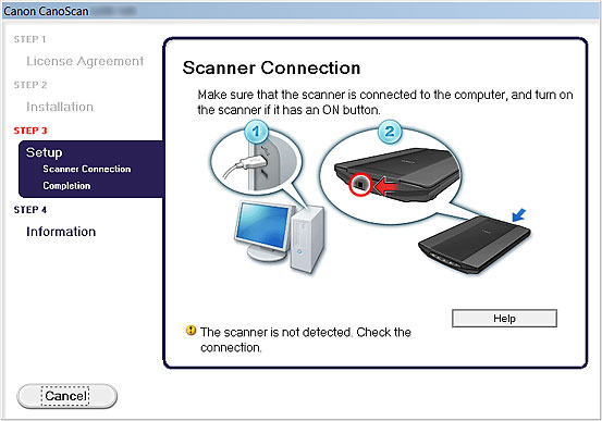 figure: Scanner Connection screen