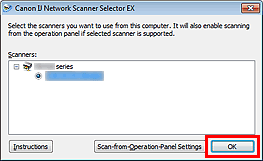 figure: Scan-from-PC Settings screen