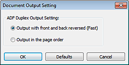 figure: Document Output Setting dialog box