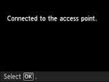 Completion screen (Connected to the access point.)