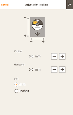 figure: Adjust Print Position screen