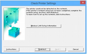 figure: Check Printer Settings screen