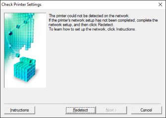 figure: Check Printer Settings screen