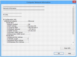 figure: Computer Network Information screen