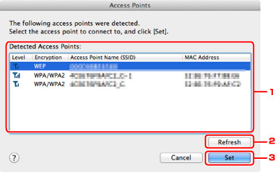 figure: Access Points screen