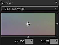 figure: Black and white color tone adjustment space