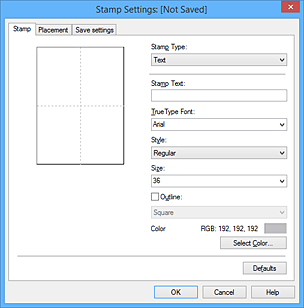 figure:Stamp Settings dialog box
