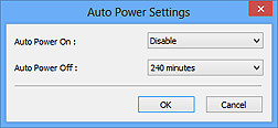 figure: Auto Power Settings dialog box