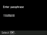 Passphrase confirmation screen