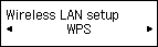 Wireless LAN setup screen: Select WPS