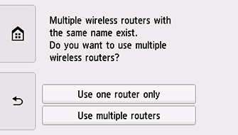 Select wireless router screen: Multiple wireless routers with the same name exist.