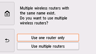 Select wireless router screen: Select Use one router only
