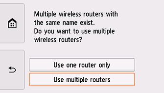 Select wireless router screen: Select Use multiple routers