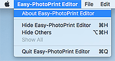 figure: Easy-PhotoPrint Editor menu