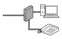 Abbildung: Anschluss an einem xDSL-Modem